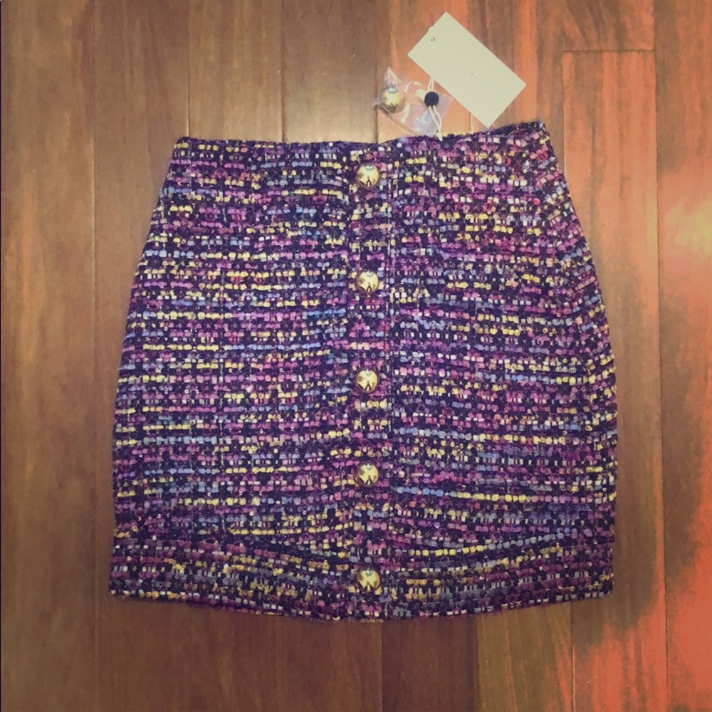 Lovers and friends Mini skirt with rainbow tweed